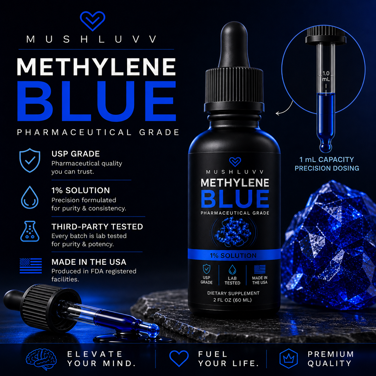 MushLuvv's Methylene Blue 1% Solution