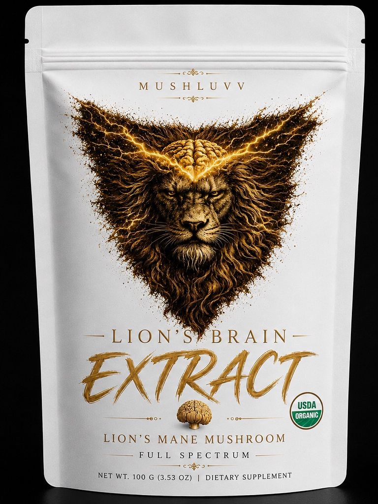 Lion's Brain Organic Lion's Mane Extract | Full Spectrum Fruiting Body|100g